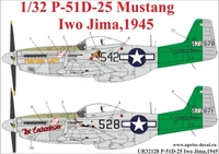 UR32128  декали  P-51D-25 Mustang Iwo Jima, 1945, with stencils, with insignia  (1:32) 2000002149507