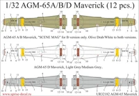 UR32182  декали  AGM-65A/B/D Maverick (12 pcs.)  (1:32) 2000002150336