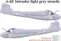 UR32277  декали  A-6 Intruder Light Grey stencils  (1:32) 2000002172932