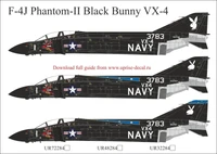 UR32284  декали  F-4J Phantom-II Black Bunny VX-4 with stencils  (1:32) 2000002210306