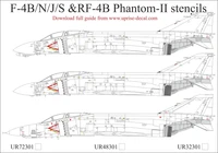UR32301  декали  F-4B/N/J Phantom-II NAVY&amp;MARINES stencils  (1:32) 2000002205487