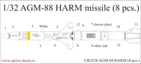 UR3238  декали  AGM-88 HARM (8 pcs)  (1:32) 2000002149477
