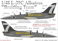 UR48155  декали  L-39C Albatros "Breitling Team"  (1:48) 2000002148470