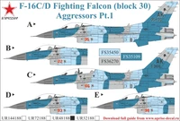 UR48188  декали  F-16C/D Fighting Falcon, Aggressors Pt.1  (1:48) 2000002140269
