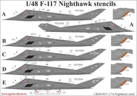 UR48190  декали  F-117A Stencils  (1:48) 2000002140283