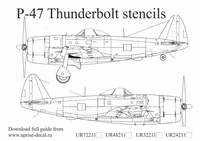 UR48211  декали  P-47D Thunderbolt stencils with USAF insignia  (1:48) 2000002140481