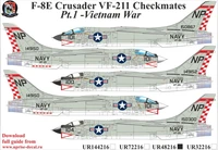 UR48216  декали  F-8E Crusader VF-211 Checkmates Pt.1  (1:48) 2000002140535