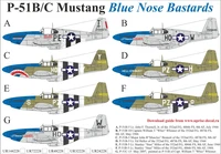 UR48228  декали  P-51B/C Mustang Blue Nose with stencils  (1:48) 2000002140641