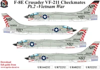 UR48232  декали  F-8E Crusader VF-211 Checkmates Pt.2 with stencils  (1:48) 2000002140689