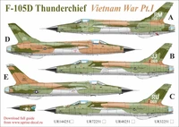 UR48251  декали  F-105D Thunderchief Vietnam War  Pt,1 with stencils  (1:48) 2000002140849