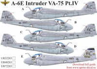 UR48283  декали  A-6A/E Intruder VA-75 Pt.IV with stencils  (1:48) 2000002173021