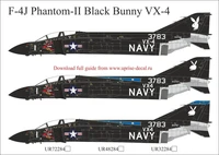 UR48284  декали  F-4J Phantom-II Black Bunny VX-4 with stencils  (1:48) 2000002172574