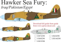 UR48290  декали  Hawker Sea Fury Egypt/Iraq/Pakistan  (1:48) 2000002180333