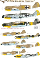 UR48302  декали  Bf.109F-2/4 Pt.1 with stencils  (1:48) 2000002185758