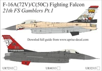 UR48313  декали  F-16C/V Fighting Falcon 21th FS Gamblers Pt.I  (1:48) 2000002198086