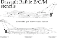 UR48316  декали  Dassault Rafale C/B/M stencils  (1:48) 2000002198093