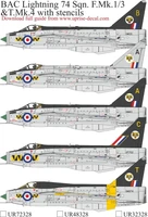 UR48328  декали  BAC Lightning 74 Sqn. F.Mk.1/3 &amp;T.Mk.4 with stencils  (1:48) 2000002204596