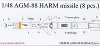 UR4838  декали  AGM-88 HARM (1:48) 2000002148449