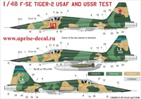UR4893  декали  F-5E Tiger-II USSR Test and USAF SEA CAMO, with stencils  (1:48) 2000002141037