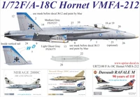UR72100  декали  F/A-18C Hornet VMFA-212 with masks  (1:72) 2000002149453