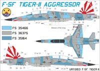 UR72103  декали  F-5F Tiger-II Aggressor VFC-111 , with stencils  (1:72) 2000002149415