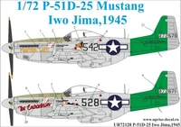 UR72128  декали  P-51D-25 Mustang Iwo Jima, 1945, with stencils  (1:72) 2000002141075
