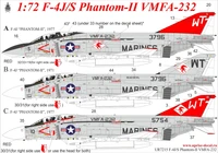 UR7215  декали  F-4J/S Phantom-II VMFA-232, no stencils  (1:72) 2000002141112