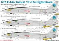 UR7218  декали  F-14A Tomcat VF-124 with stencils  (1:72) 2000002141280