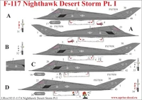 UR72193  декали  F-117 Nighthawk "Desert Storm Pt.1" with stecils  (1:72) 2000002141372