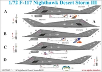 UR72195  декали  F-117A Nighthawk "Desert Storm Pt.3 with stencils  (1:72) 2000002141396