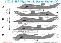 UR72196  декали  F-117A Nighthawk "Desert Storm Pt.4 with stencils  (1:72) 2000002141402