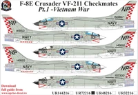UR72216  декали  F-8E Crusader VF-211 Checkmates Pt.1  (1:72) 2000002141556