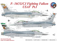 UR72230  декали  F-16CG/CJ Fighting Falcon USAF Pt.1 with stencils  (1:72) 2000002141686