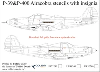 UR72240  декали  P-39 Airacobra  stencils + insignia  (1:72) 2000002141785