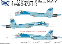 UR72246  декали  С-27 Flanker-B Baltic NAVY 689th GvIAP Pt.2, without stencils  (1:72) 2000002141808