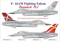 UR72253  декали  F-16AM Fighting Falcon Danmark Pt.I   (1:72) 2000002141877