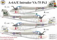 UR72273  декали  A-6A/E Intruder VA-75 Pt.I with stencils  (1:72) 2000002172796