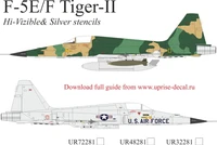 UR72281  декали  F-5E/F Tiger-2 Hi-Viz stencils  (1:72) 2000002194552