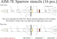 UR72294  декали  AIM-7E Sparrow stencils 16 шт.  (1:72) 2000002180296