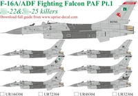 UR72304  декали  F-16A/ADF Fighting Falcon PAF pt.1  (1:72) 2000002185697