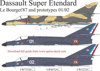UR72326  декали  Dassault Super Etendard Prototypes 01/02 &amp; Le Bourget 1987 with stencils  (1:72) 2000002221234