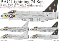 UR72330  декали  BAC Lightning 74 Sqn. F.Mk.6 &amp;T.Mk.5 with stencils  (1:72) 2000002205364