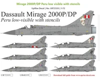 UR72335  декали  Dassault Mirage 2000P/DP Peru low visible with stencils  (1:72) 2000002221289