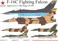 UR72337  декали  F-16C Fighting Falcon Aggressors+Heritage Pt.III  (1:72) 2000002221302