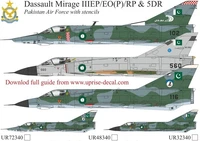 UR72340  декали  Dassault Mirage IIIEP/EO(P)/RP &amp; 5DR Pakistan Air Force with stencils  (1:72) 2000002221333