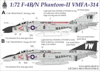 UR7240  декали F-4B/N Phantom-II VMFA-314 FFA(removable film)  (1:72) 2000002148395