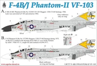 UR727  декали  F-4B/J Phantom-II VF-103, no stencils  (1:72) 2000002149439