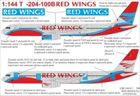 URC14416  декали  T-204 RED WINGS for Zvezda  (1:144) 2000002148548