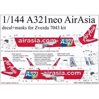 URC14435  декали  А320neo AirAsia (for Zvezda kit)  (1:144) 2000002149316