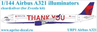 URP1  декали  Airbus A321 for Zvezda kit (clear)  (1:144) 2000002150428